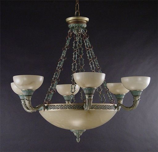 antique-brass-verde-chandelier-alabaster-designer ceiling lights marbella